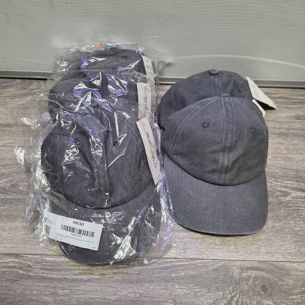5 pack HSCSO Gray Adjustable Baseball Cap Plain Cotton Dad Hat Unisex